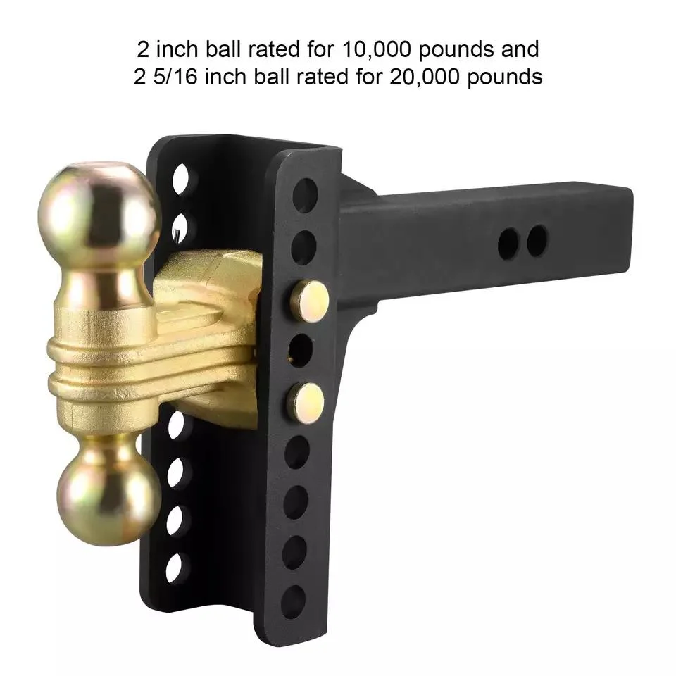 Trailer Spare Parts Adjustable Trailer Towing Hitch Ball Mount 2-Inch Receiver 6-Inch Drop 2 and 2-5/16-Inch Balls 14, 000 Lbs