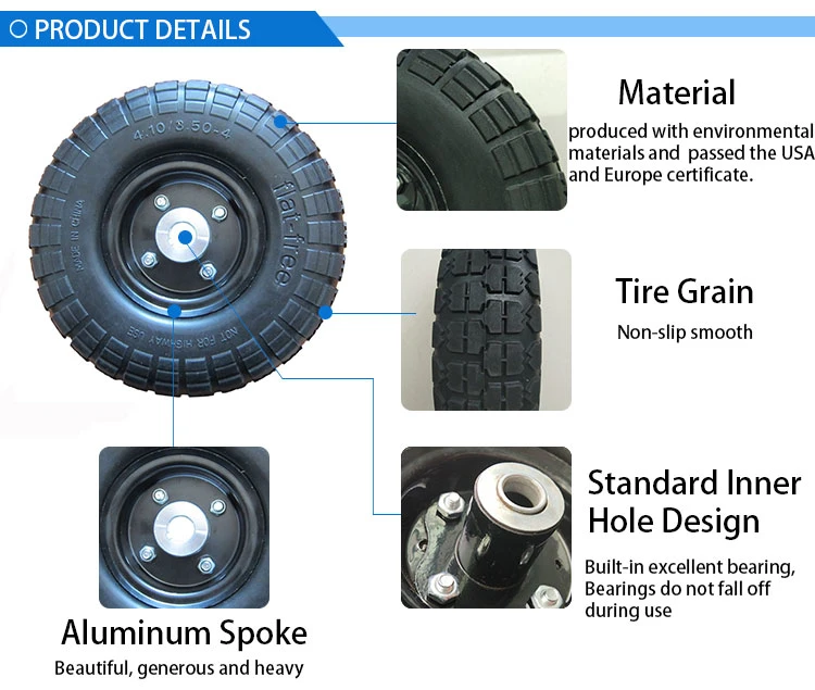 13 Inch Pneumatic Rubber Jockey Wheel 4.00-6 Smooth Tyre Wheel for Hand Trolley with Cheap Price