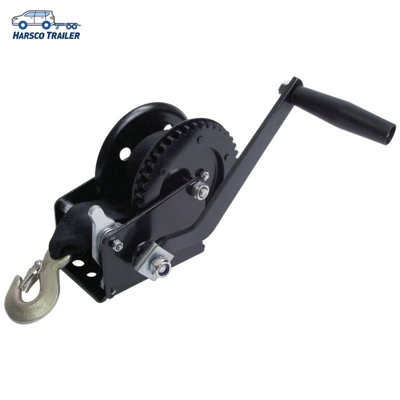 2500lb Black Hand Winch with Brake for Marine Boat Trailer