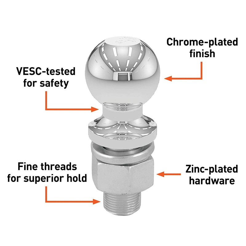 Chrome Plated Trailer Hitch Ball in Multiple Size